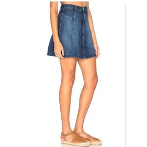 Current/Elliot The Skater Skirt Denim In Ravine